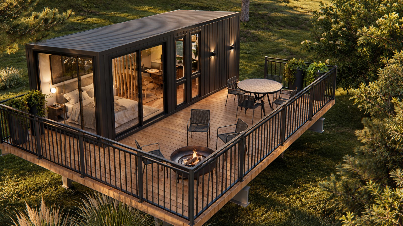 Cabana Entardecer — vista superior do deck