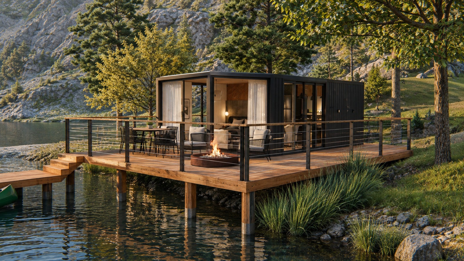 Cabana Sol — fachada junto ao lago